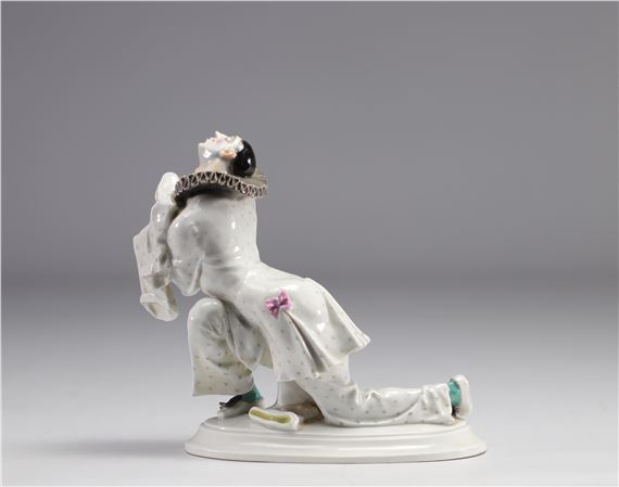 ◇PIERROTS◇PETER STPANG◇Meissen◇Ａ◇ Lot - MEISSEN PORCELAIN COMMEDIA DELL'ARTE FIGURE OF PEDROLINO/PIERROT