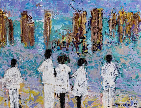 Untitled, Figures on a Beach - Deborah Shedrick