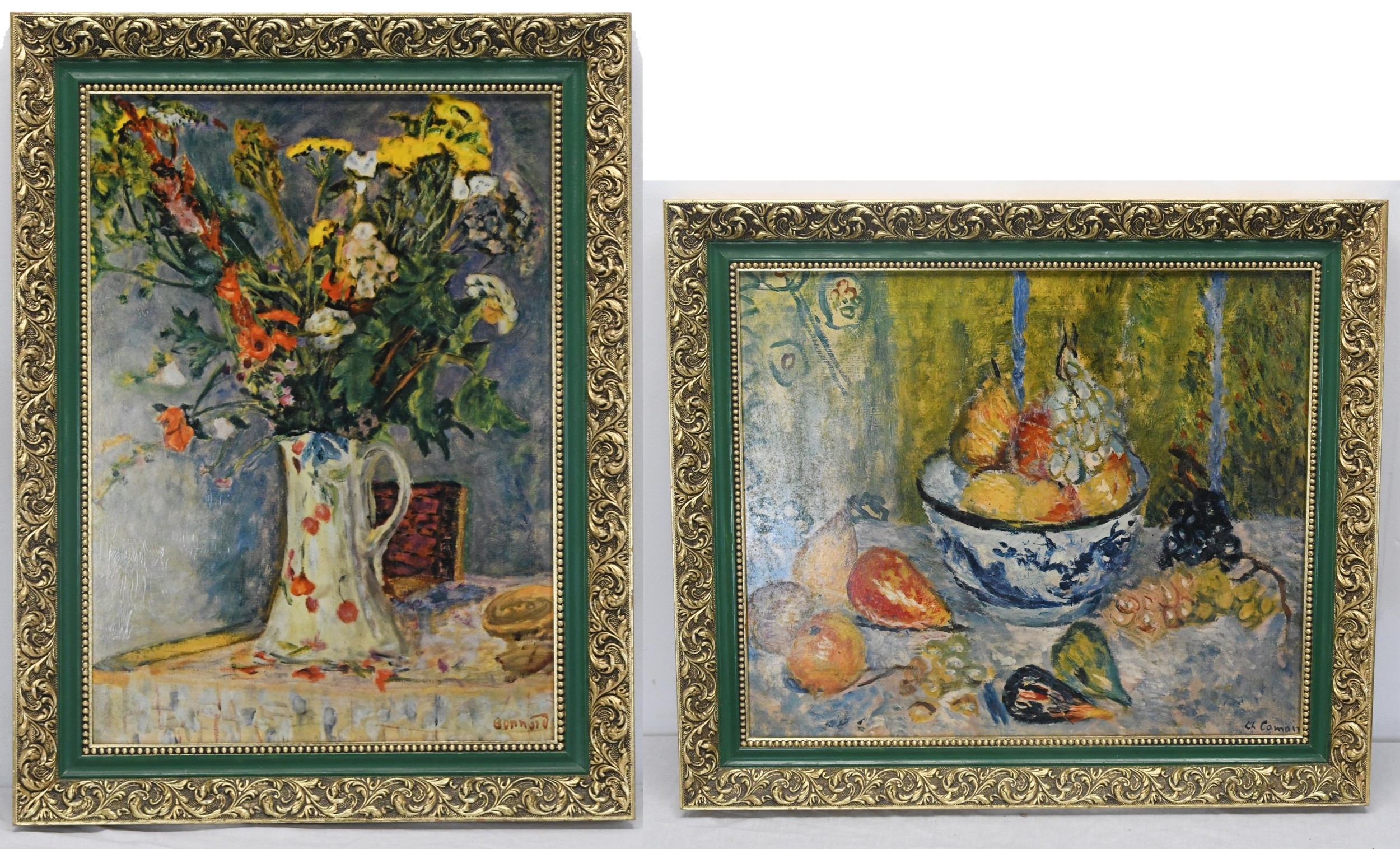 Pierre Bonnard | two framed textured prints of still life oil paintings ...