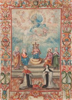 "Santísima Trinidad con la Sagrada Parentela, san Jerónimo y santa Paula", 1620 - Andrés Lagarto