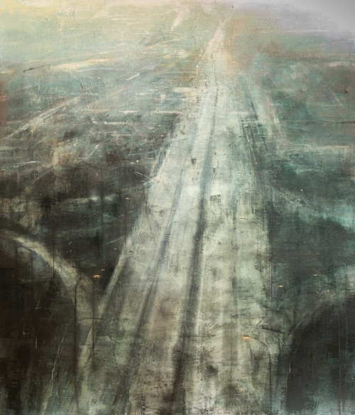 Artwork by Alejandro Quincoces, "Camino de Luz", 1997, Made of oil on wood