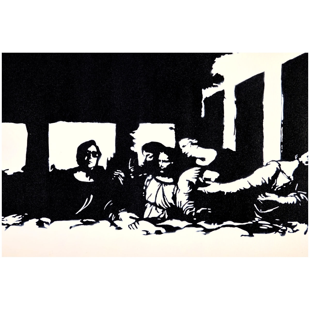 Blek Le Rat | «The Last Supper». Sleeping boy. (2008) | MutualArt