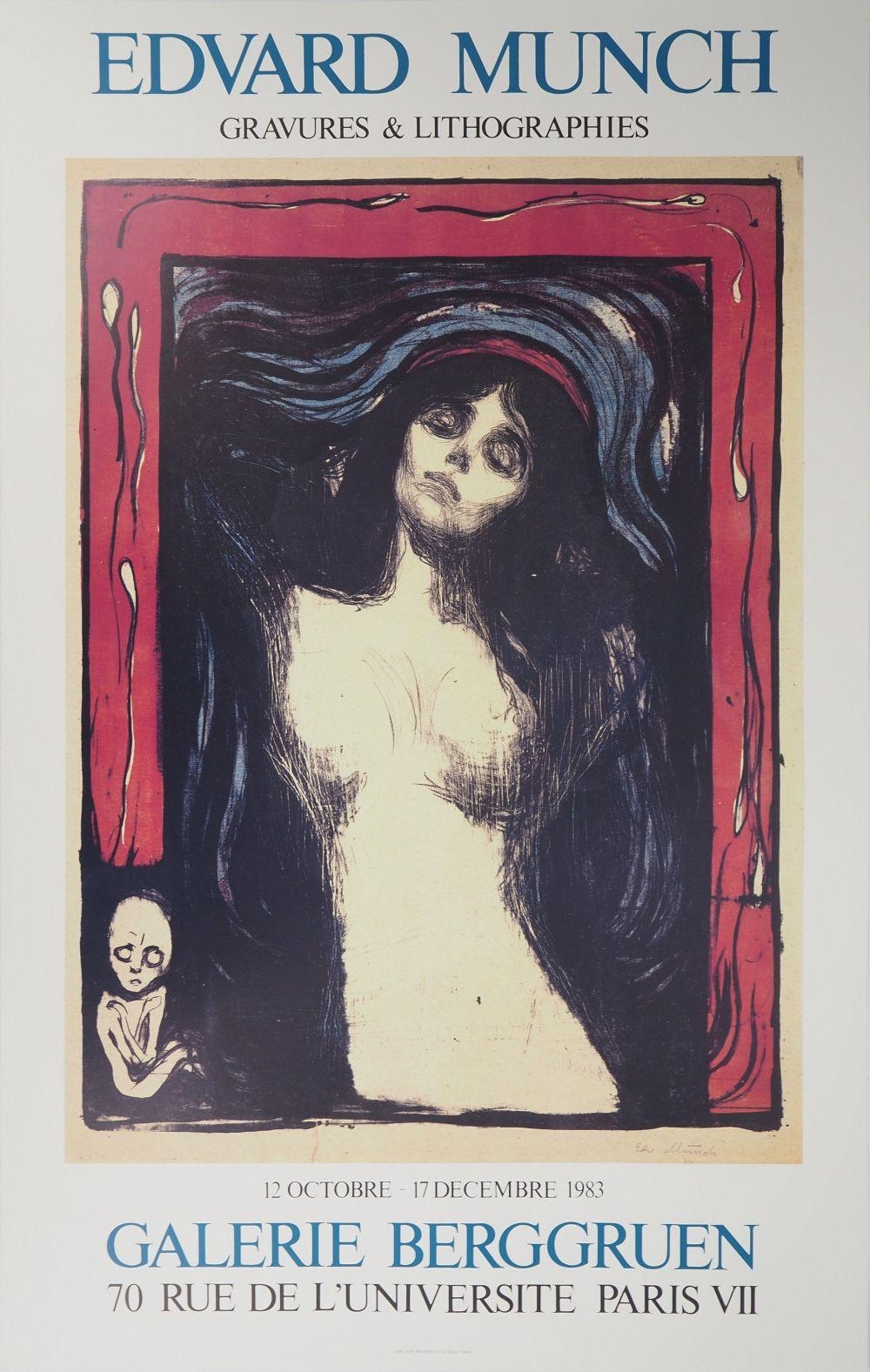 Artwork by Edvard Munch, Madonna, Made of Original vintage poster (high quality four-color process) On thick paper
