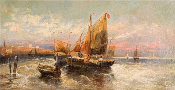 Barcos ao entardecer by R. Gould