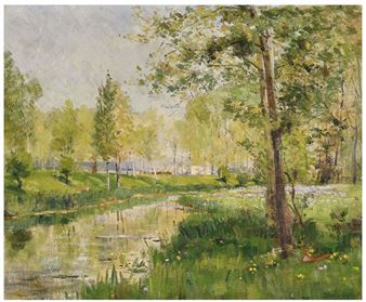 Bords de rivière
Huile sur toile, signée en bas à droite.
60 x 72 cm - Charles Dratz-barat