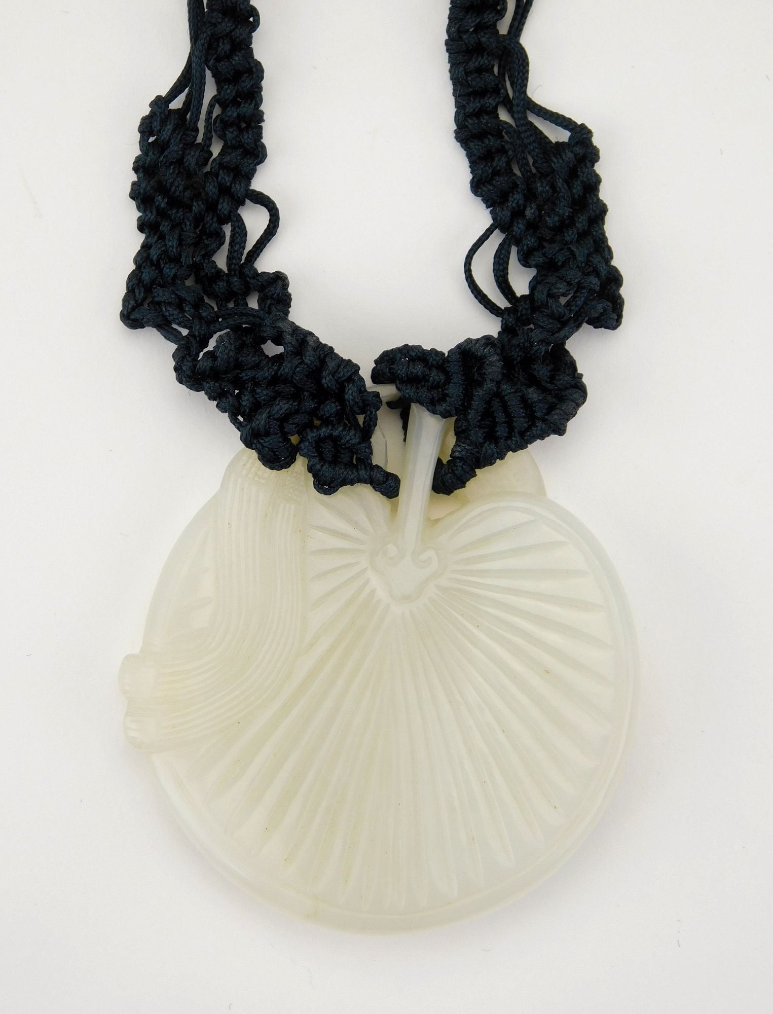 Artwork by Simone Samuels, Simone Samuels necklace, Made of carved white jade