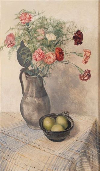 Bloemstilleven met chrysanten by Jan Gregoire