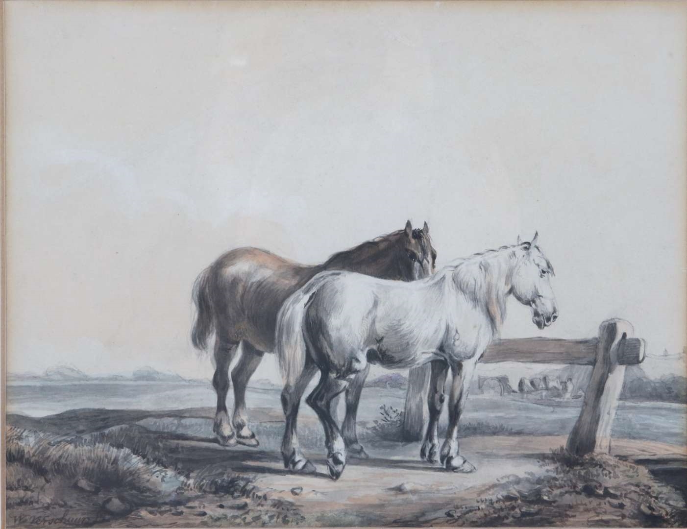 Wouter Verschuur The Younger | Twee paarden | MutualArt