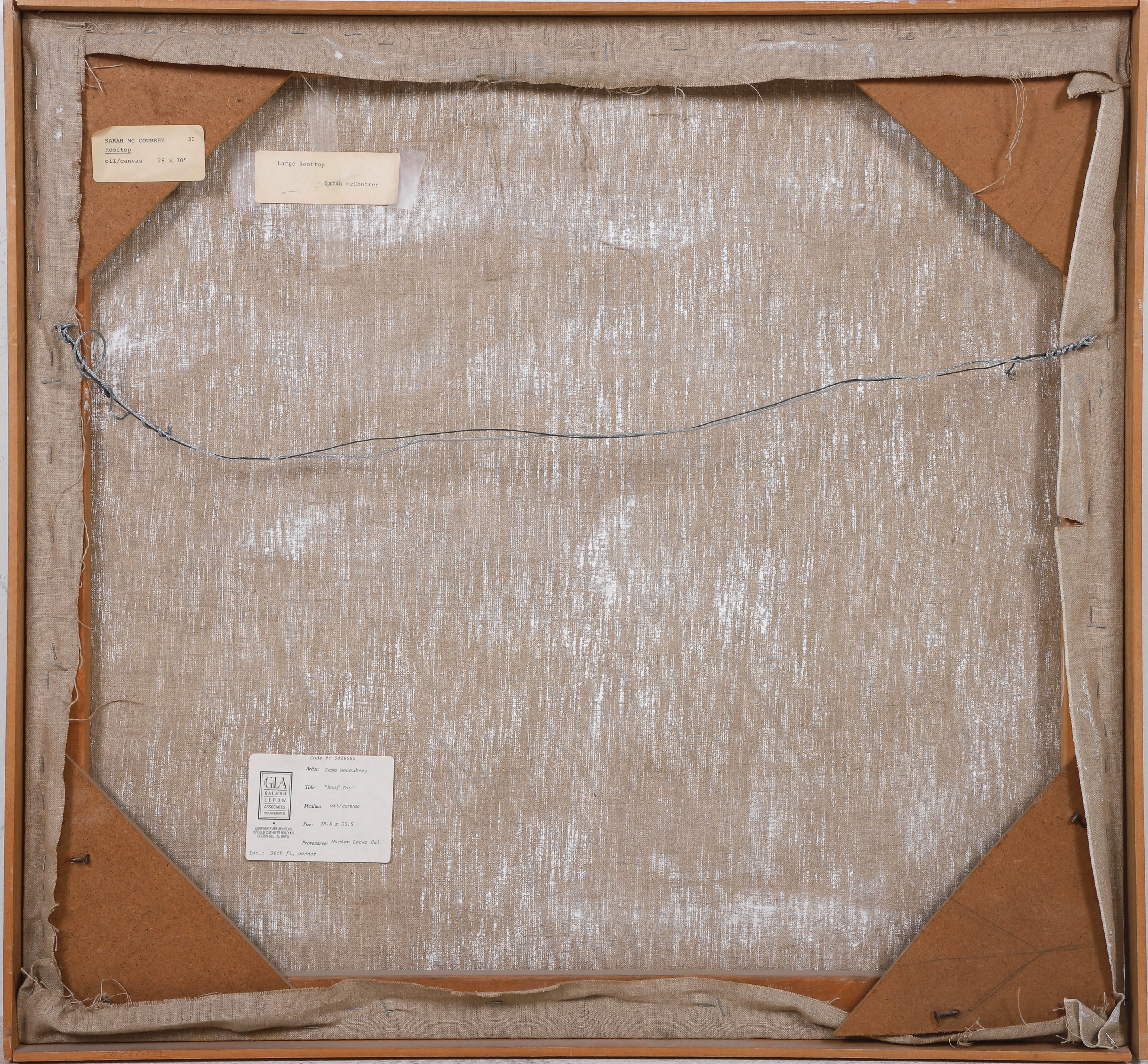 Artwork by Sarah McCoubrey, Philadelphia Rooftop, Made of oil on canvas