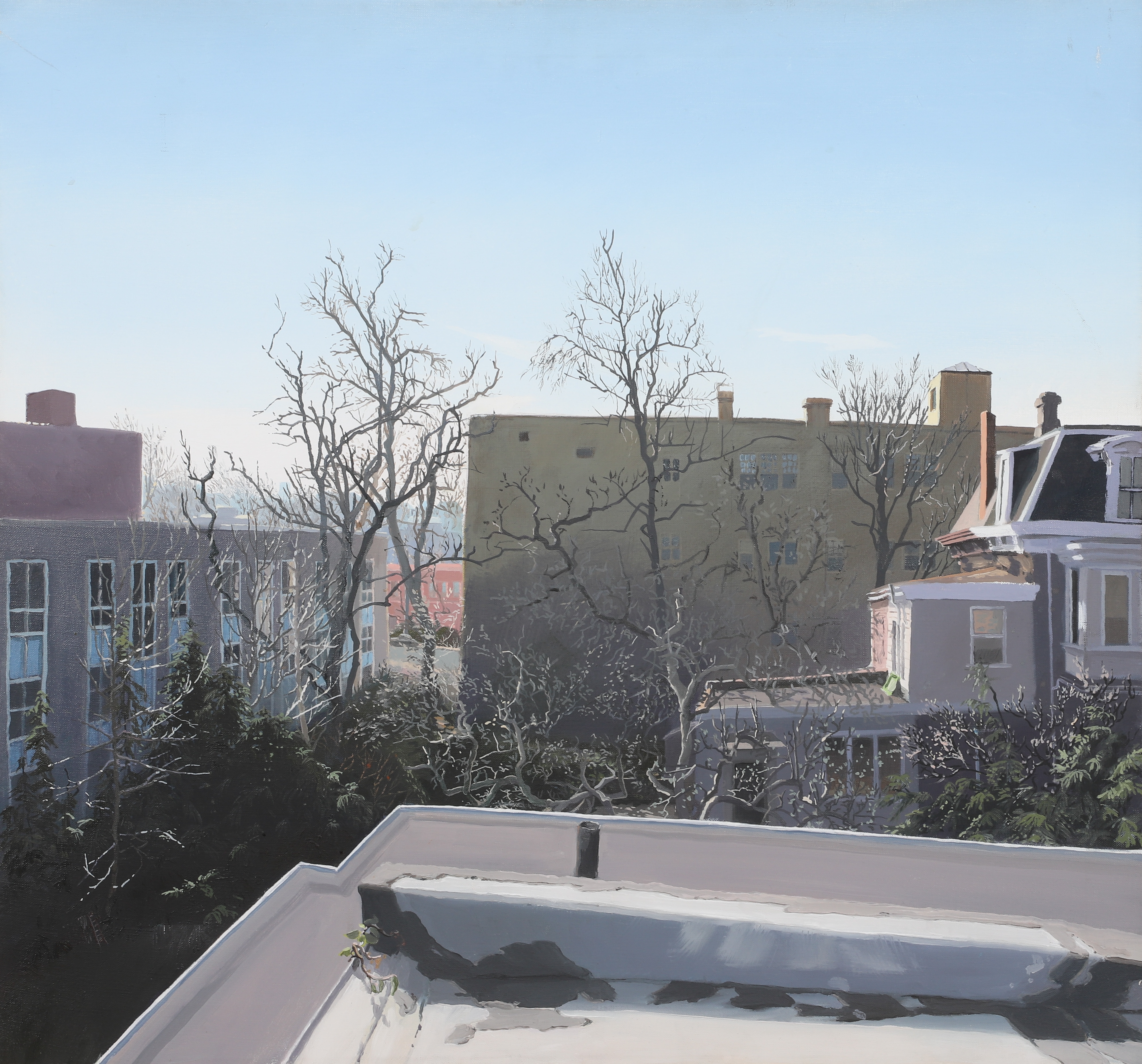 Artwork by Sarah McCoubrey, Philadelphia Rooftop, Made of oil on canvas