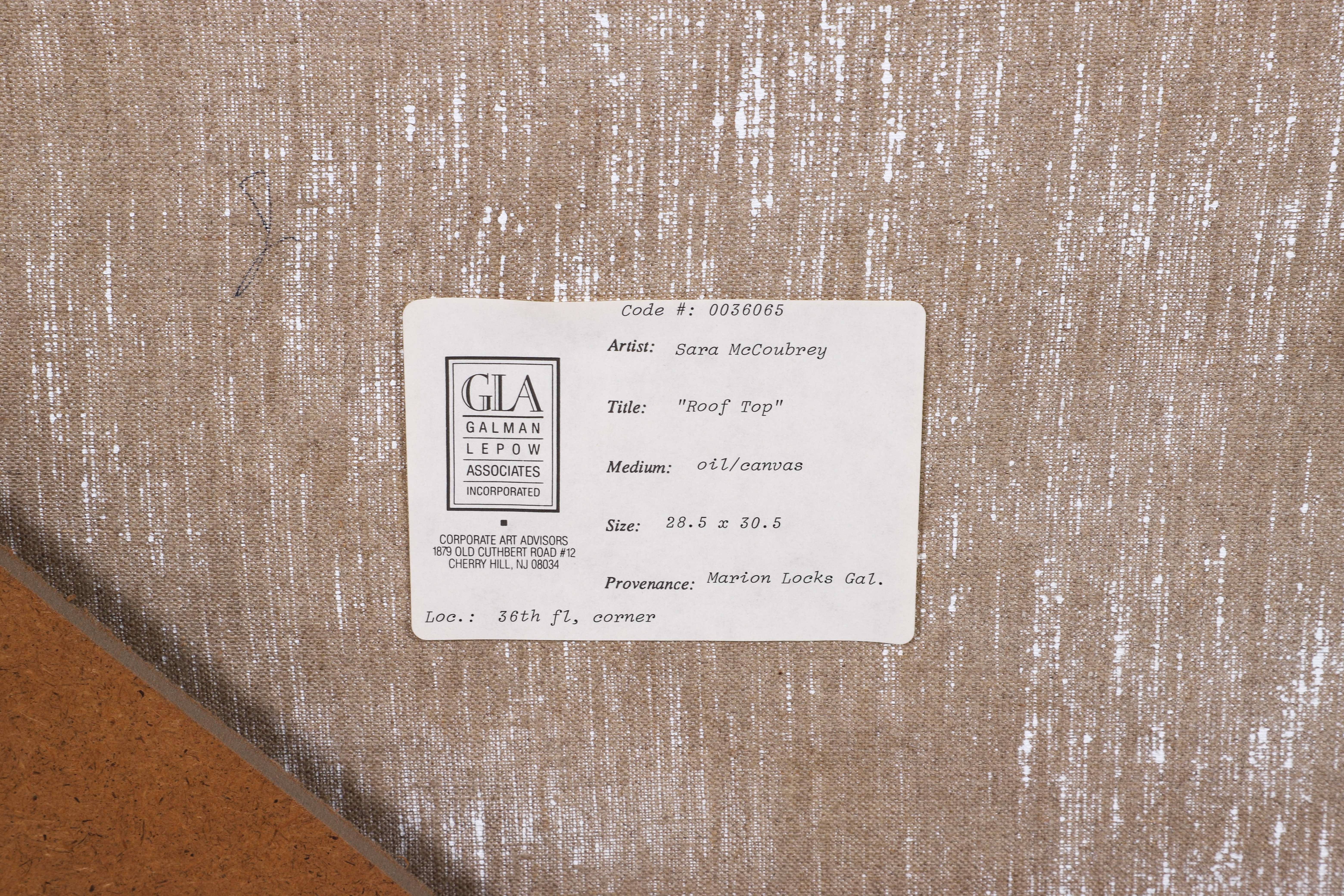 Artwork by Sarah McCoubrey, Philadelphia Rooftop, Made of oil on canvas