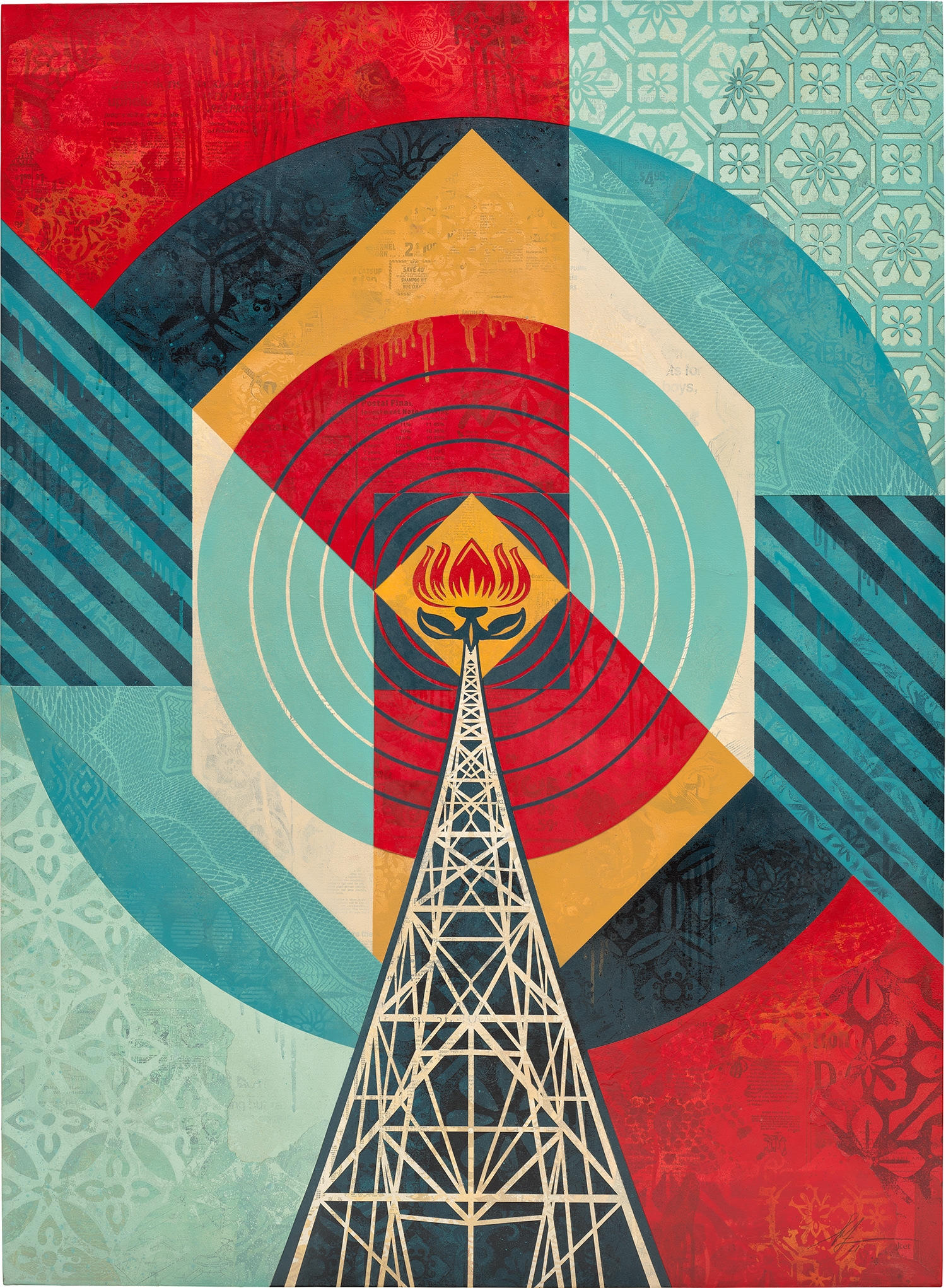 Radio Tower by Shepard Fairey, Executed in 2021