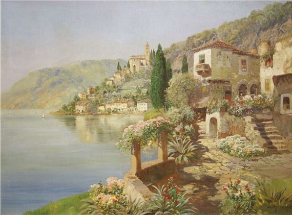 Italienische Küstenszenrie (wohl Süditalien) by Gottfried Arnegger