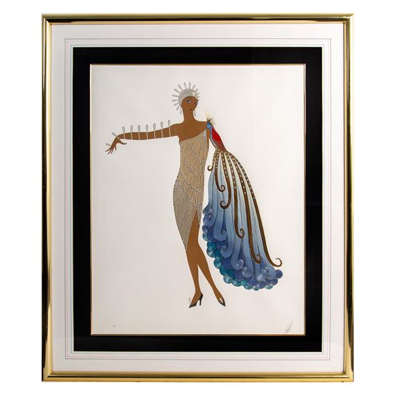 Erté | Ebony and White that depicts a Black female dressed in an