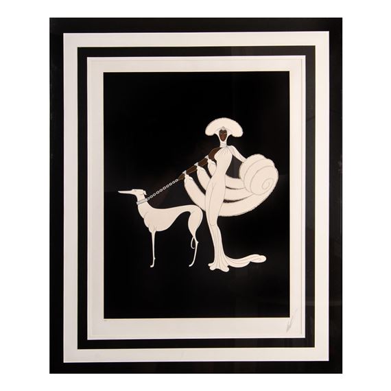 Erté | Ebony and White that depicts a Black female dressed in an