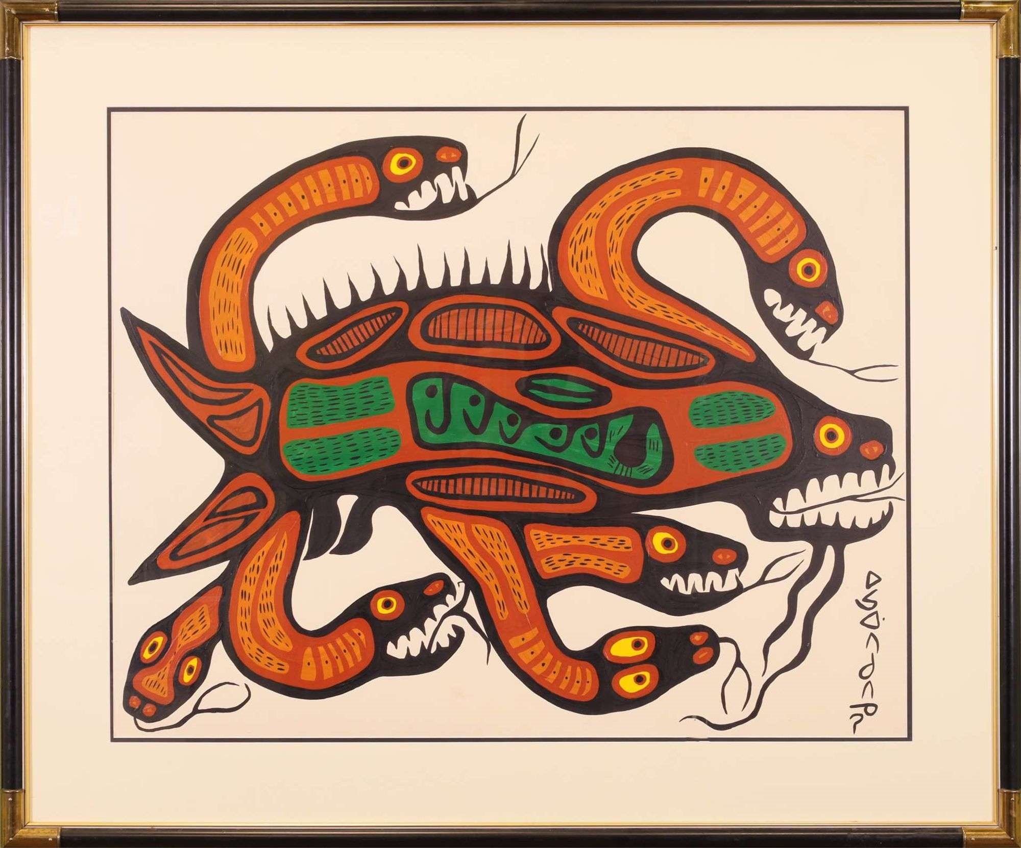 Norval Morrisseau | FISH WITH SERPENTS | MutualArt