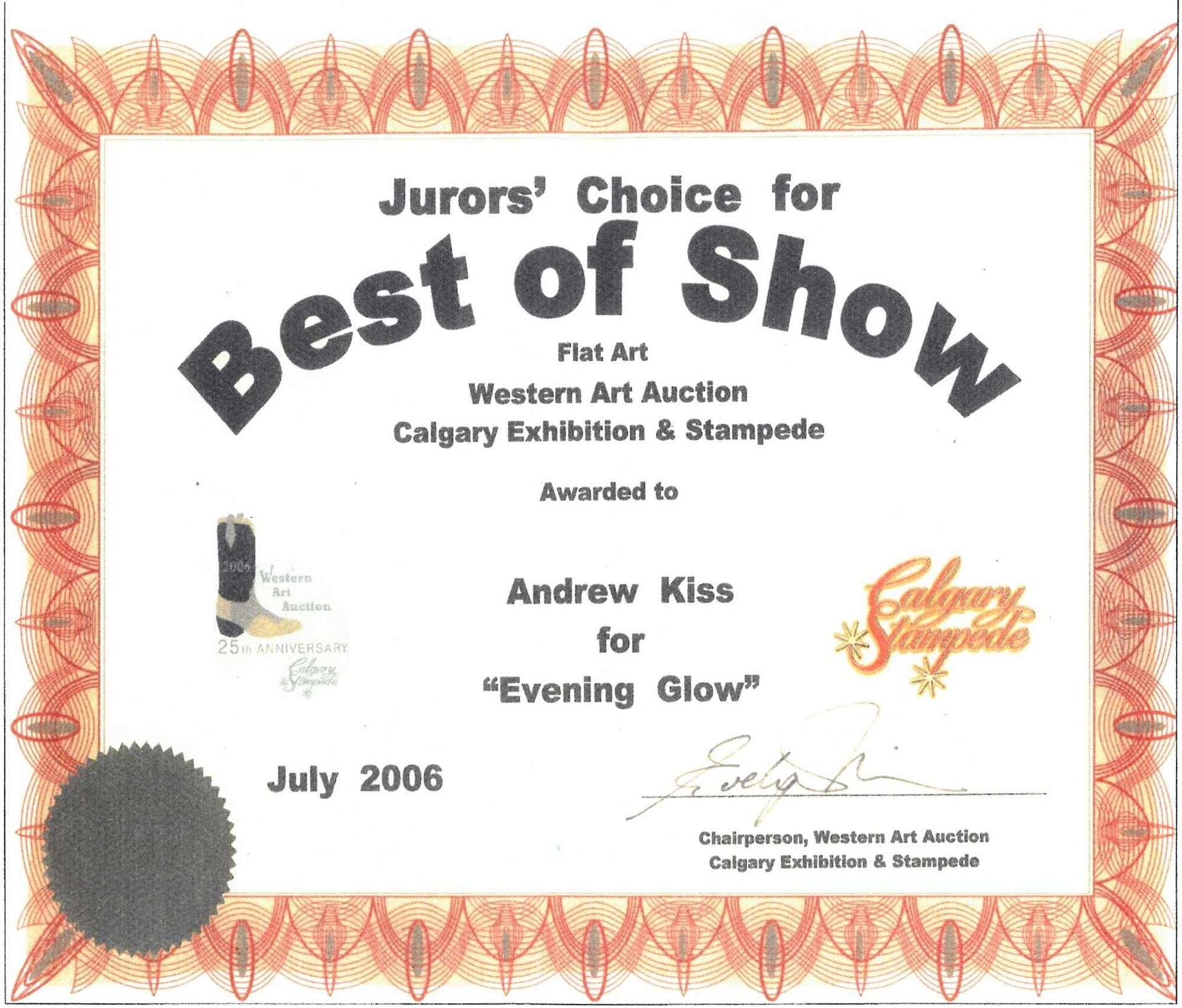 Artwork by Andrew Kiss, EVENING GLOW, Made of oil on canvas