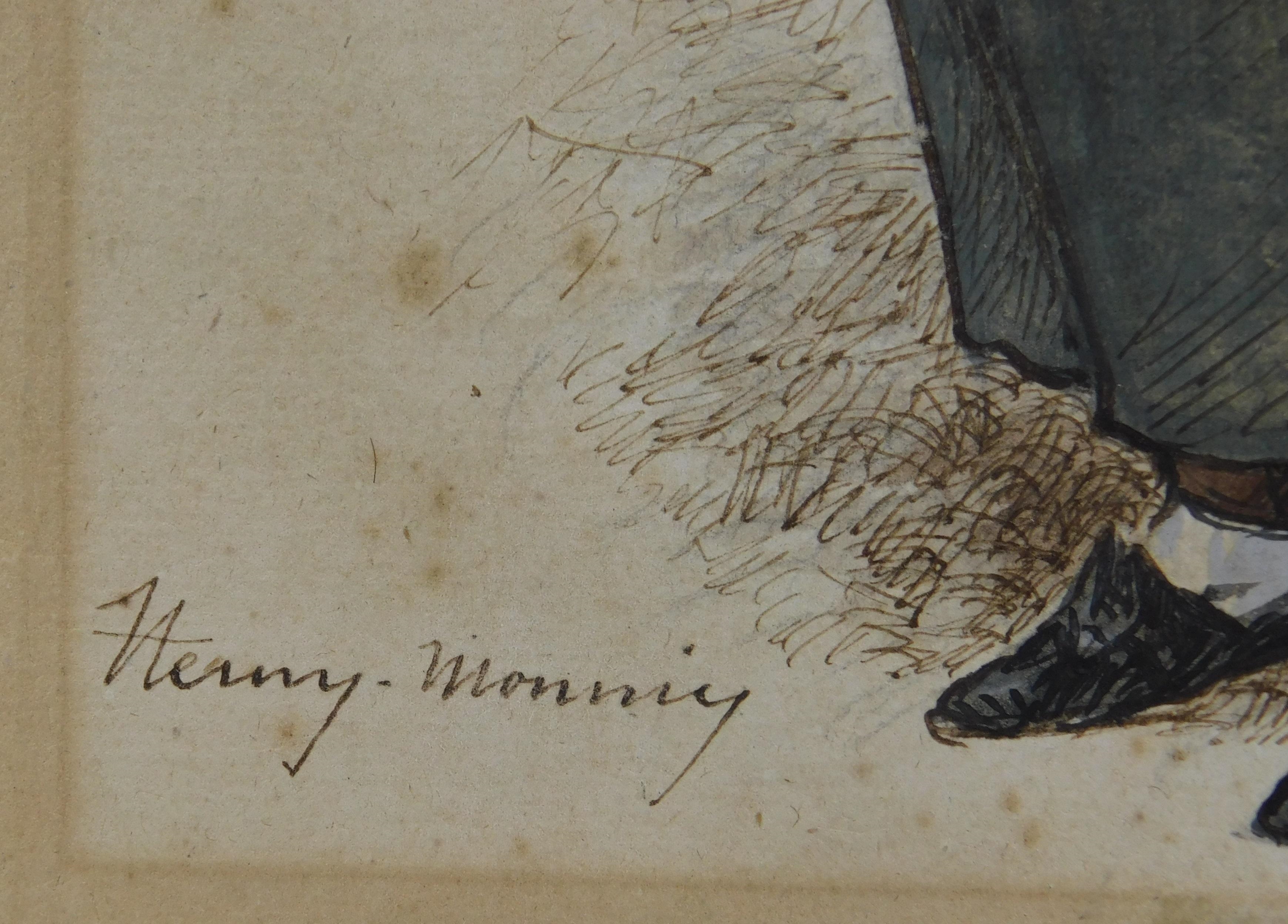 Artwork by Henry Monnier, lot of four watercolors, Made of Watercolors