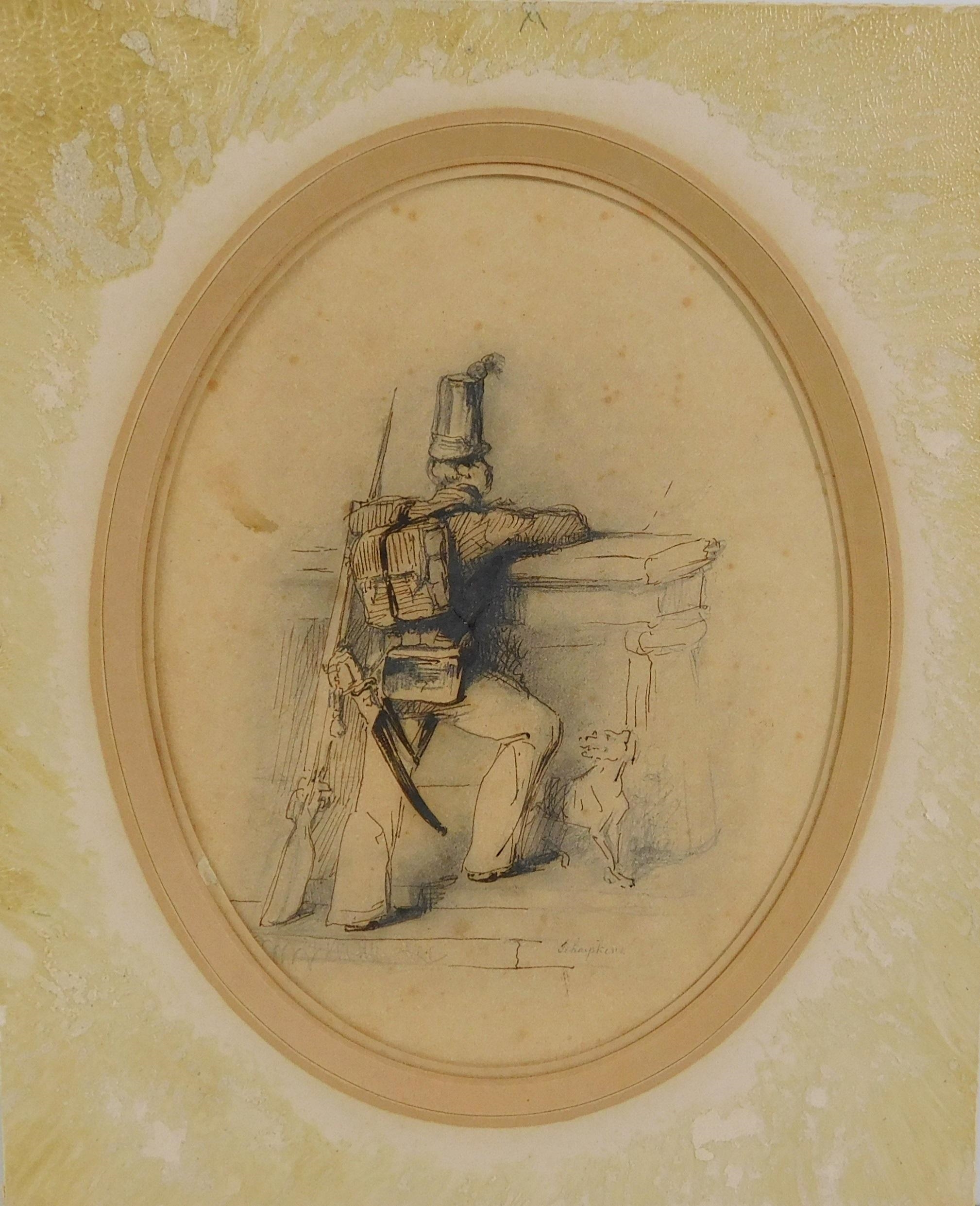 Artwork by Henry Monnier, three sketches of men, Made of ink on paper