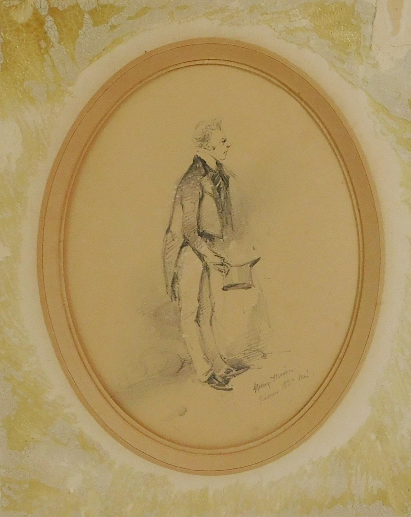 Artwork by Henry Monnier, three sketches of men, Made of ink on paper