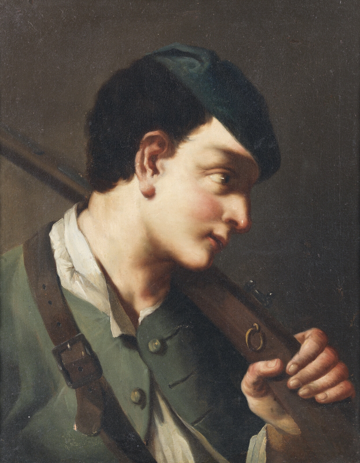 Domenico Maggiotto | Portrait of a young man with rifle | MutualArt