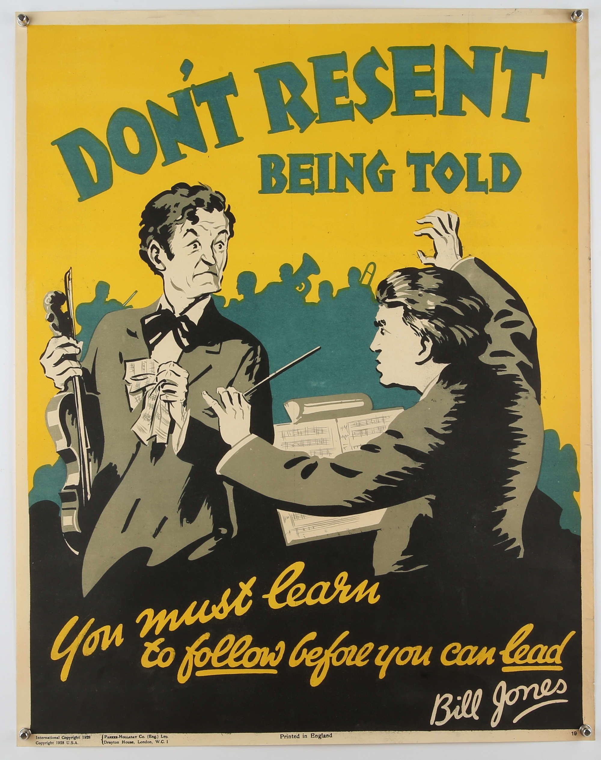 Bill Jones | Don't Resent Being Told you Must Learn (1928) | MutualArt