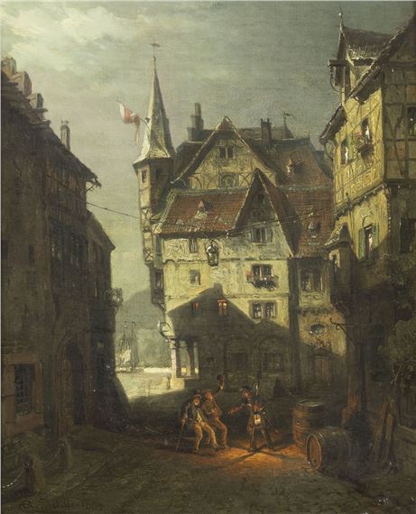 EVENING IN MOSELDORF WITH ZECHS by August von Wille, 1884