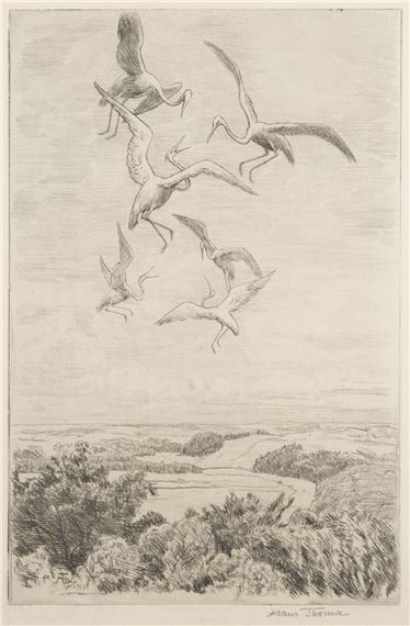 DELIGHT OF FLYING I by Hans Thoma, 1910