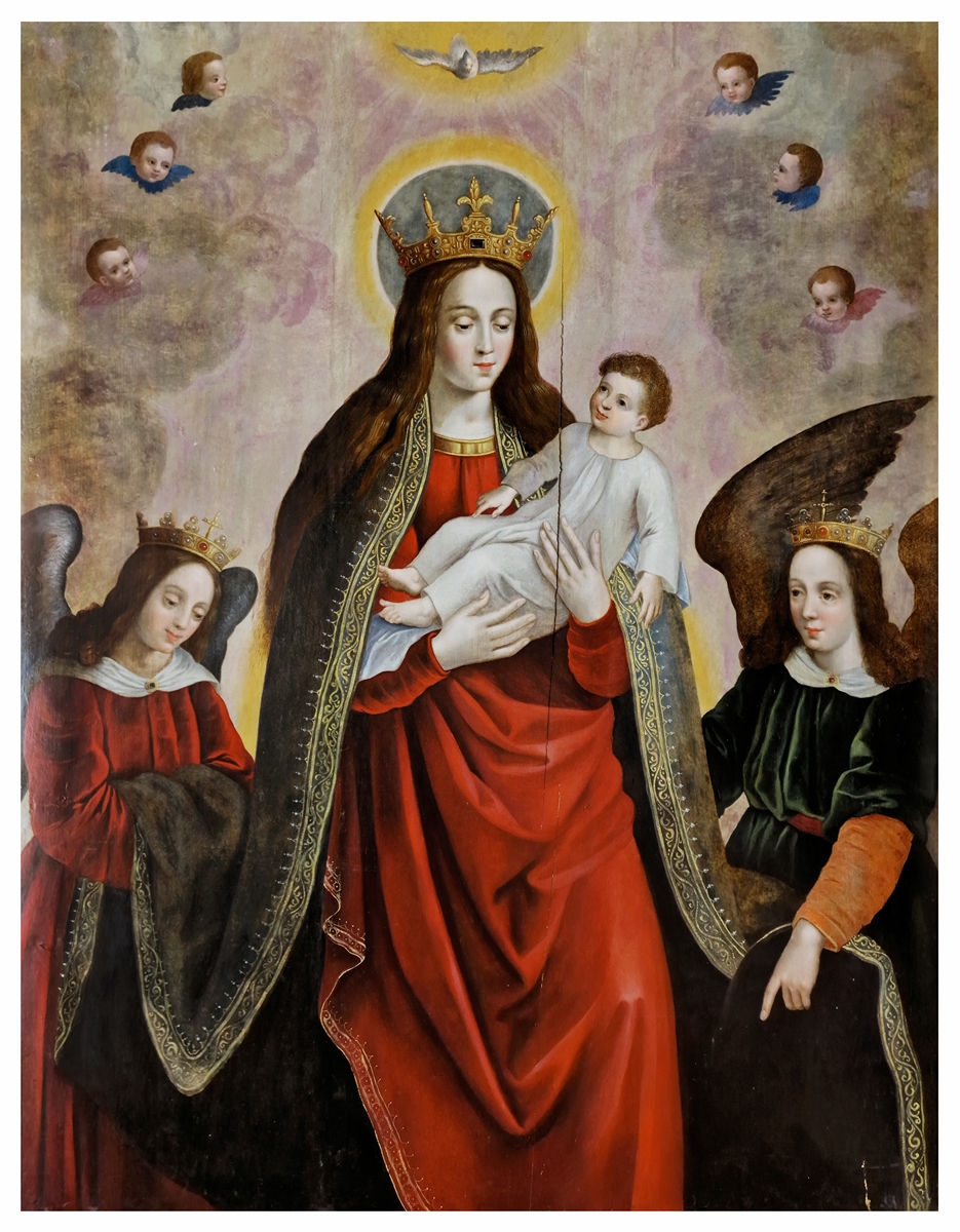 Spanish School, 16th Century La Madone et l’Enfant entourés d’anges