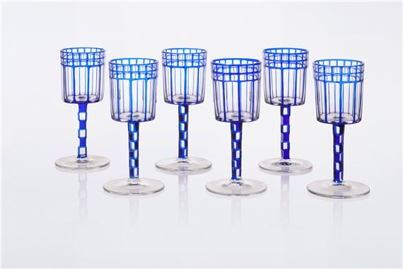 Set of Six Wine Glasses by Otto Prutscher, circa 1907