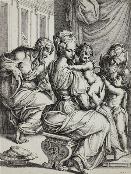 Die heilige Familie by Parmigianino, Bonaventura Bisi, 1634