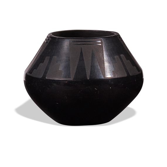 A Maria Martinez blackware jar by Maria Montoya Martinez, 1887