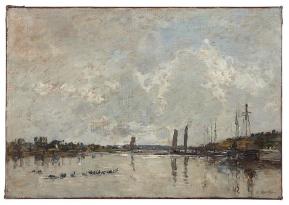Eugène Louis Boudin | Environs d'Honfleur, pâturage (1854