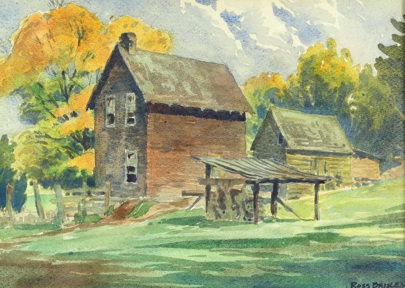Artwork by Ross Brisley, Untitled: Homestead View, Made of watercolour on paper