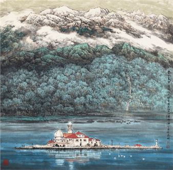 Kotor Harbor and Church - Shi Enzhao