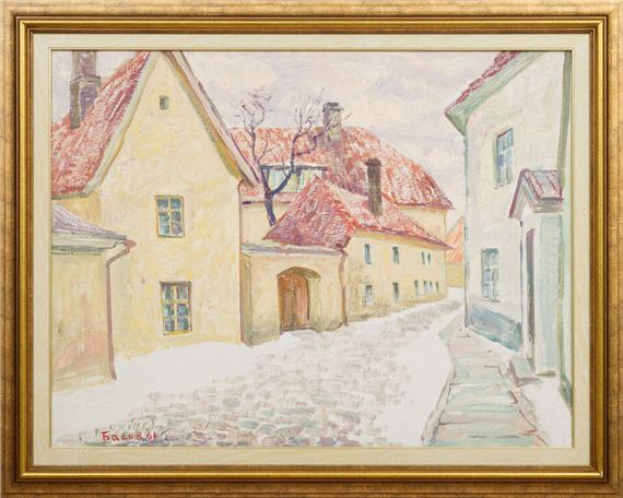 City landscape by Yakov Basov, Second half of 20th century