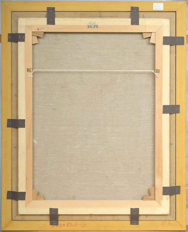 Artwork by Yakov Basov, Landscape. People in the streets, Made of Canvas, oil