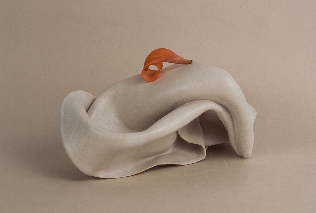 Artwork by Michelle Bui, Porcelain and daylily petal, 2023, Made of Archival pigment print on paper