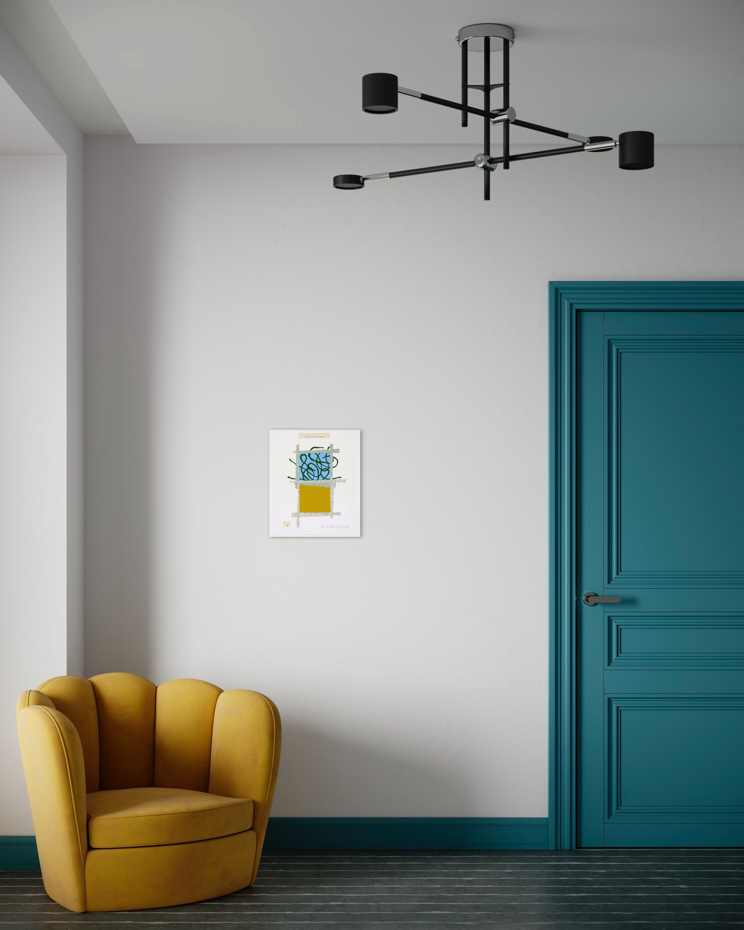 Artwork by Mario Côté, NOMBRES, NOMENCLATURE, 105, 2020, Made of Vinyl color, collage, pencil on Bristol paper, vélin finish, acid-free