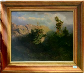 Gebirge mit knorrigen Bäumen - Julius Bakof