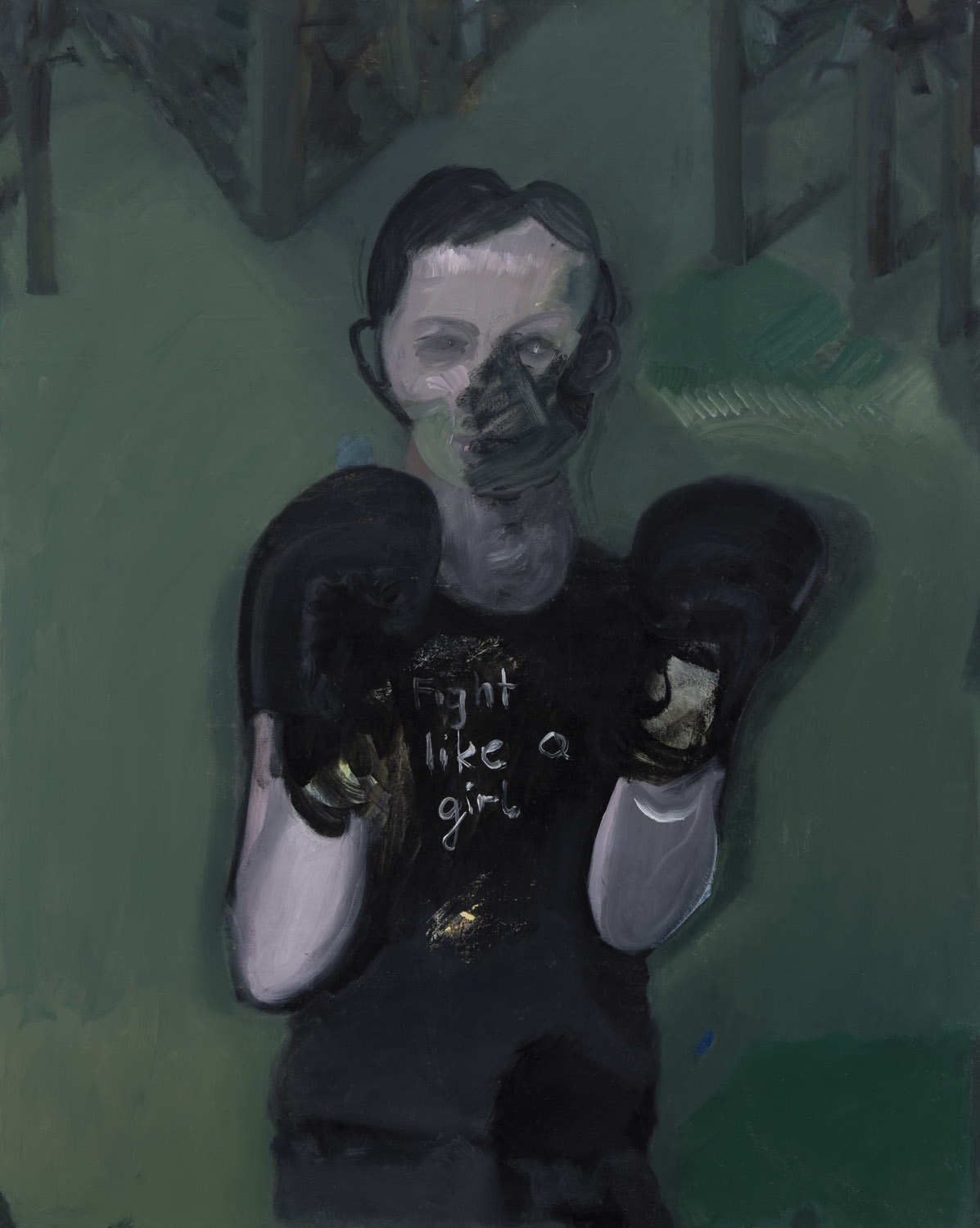 Artwork by Piotr Kotlicki, Fight like a girl, Made of oil/canvas