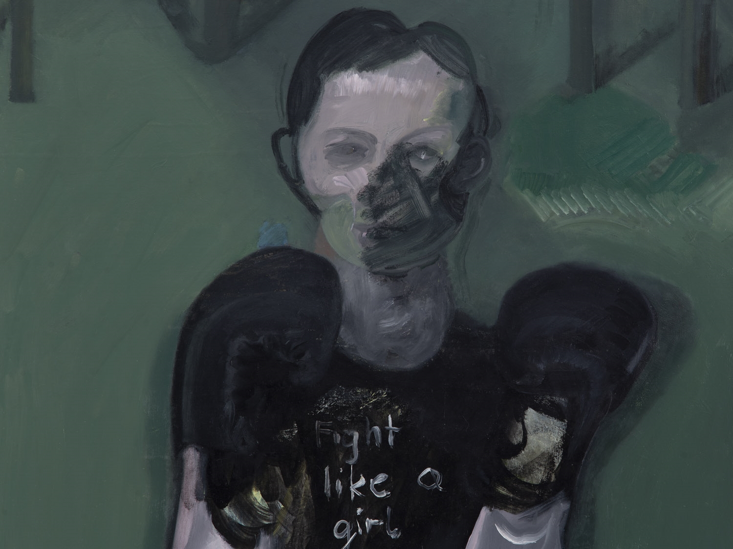 Artwork by Piotr Kotlicki, Fight like a girl, Made of oil/canvas