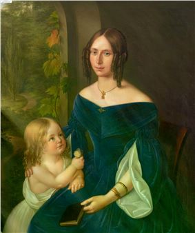 Portrait einer Mutter mit Kind - Philipp Karl Peter‏ Stöhr