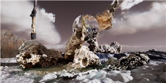 The Ephemeral Lake. A digital installation by Jakob Kudsk Steensen - Hamburger Kunsthalle