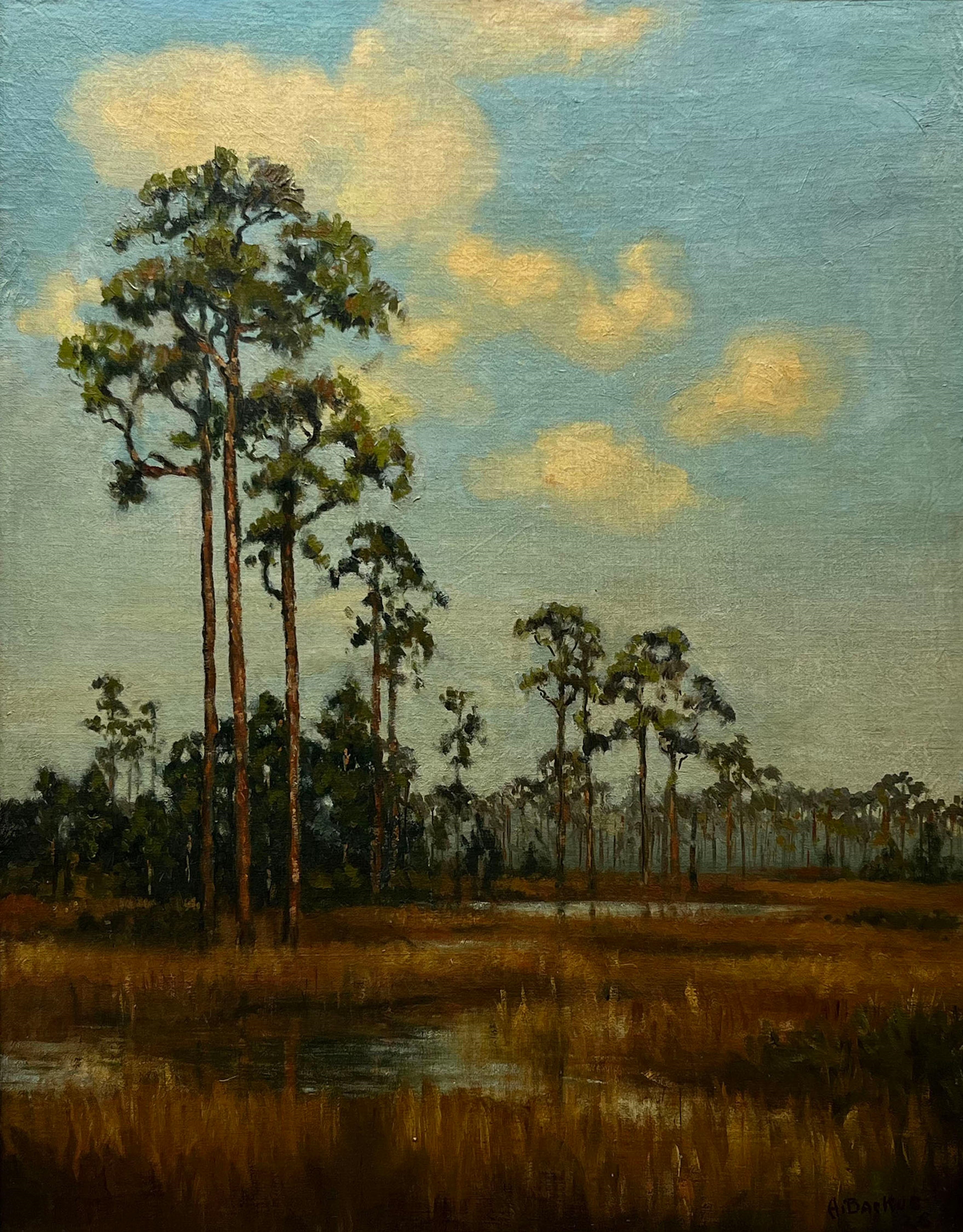 Albert Ernest Backus | A.E. BACKUS FLORIDA ARTIST WETLAND BEHIND ...