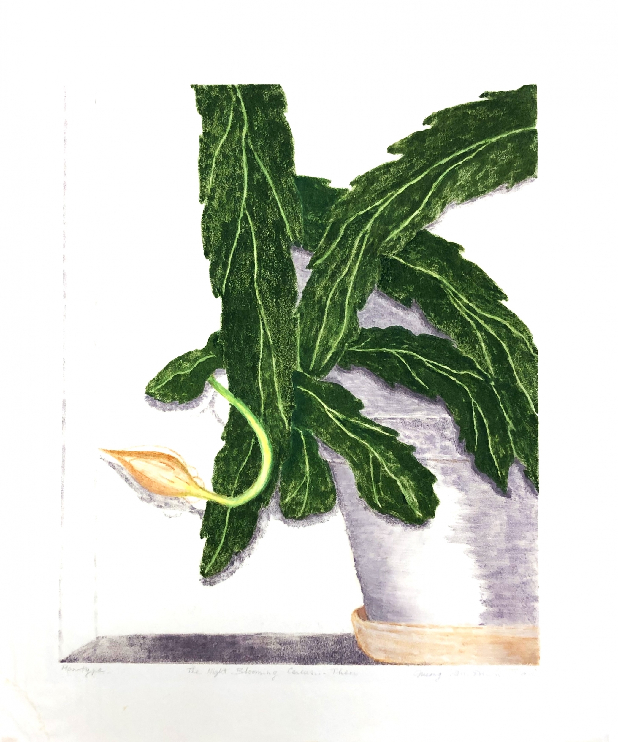 Artwork by Nuong Van-Dinh Tran, Nakts ziedēšana.., Made of monotype, rice paper