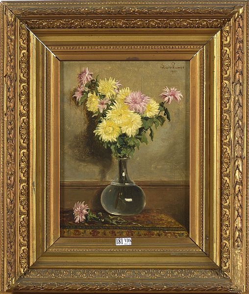 Artwork by Louis Lampe, Vase de fleurs, Made of oil on canvas