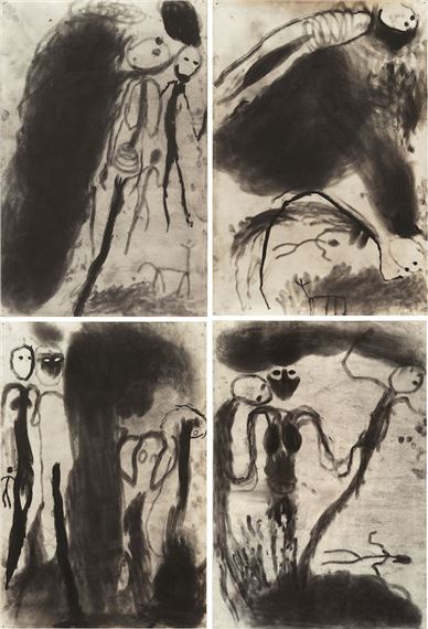 Mit den Kindern und Tieren by Miriam Cahn, 1985