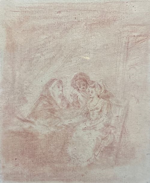 Artwork by Jean-Claude de Saint-Nom, The fortune teller, Made of sanguine