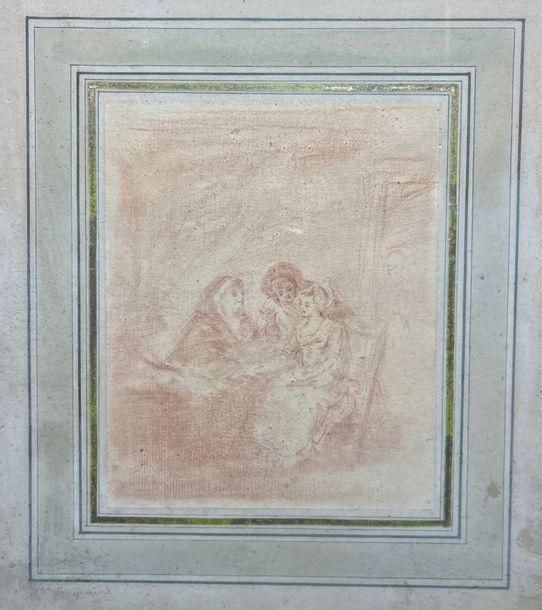 Artwork by Jean-Claude de Saint-Nom, The fortune teller, Made of sanguine